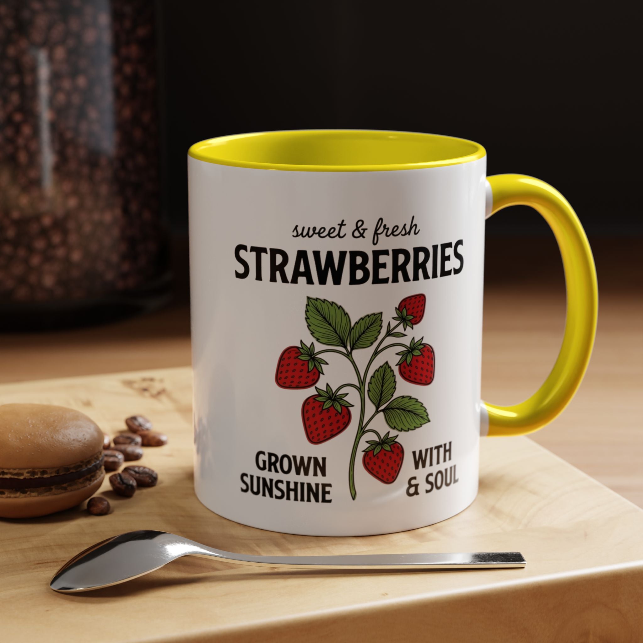 Strawberries Coffee Mug - "Sweet & Fresh" Accent Ceramic Mug