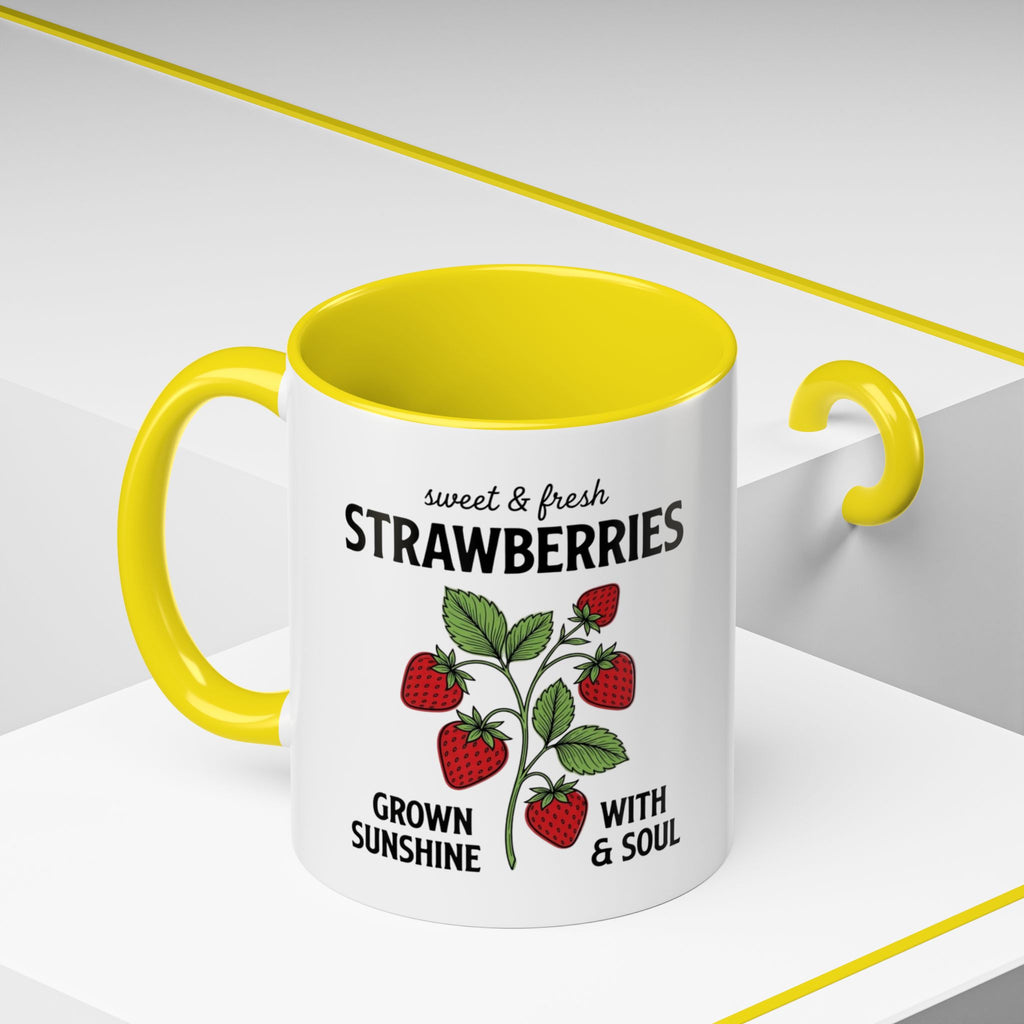Strawberries Coffee Mug - "Sweet & Fresh" Accent Ceramic Mug