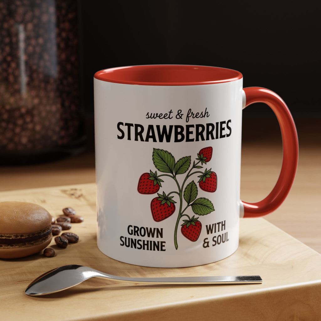 Strawberries Coffee Mug - "Sweet & Fresh" Accent Ceramic Mug