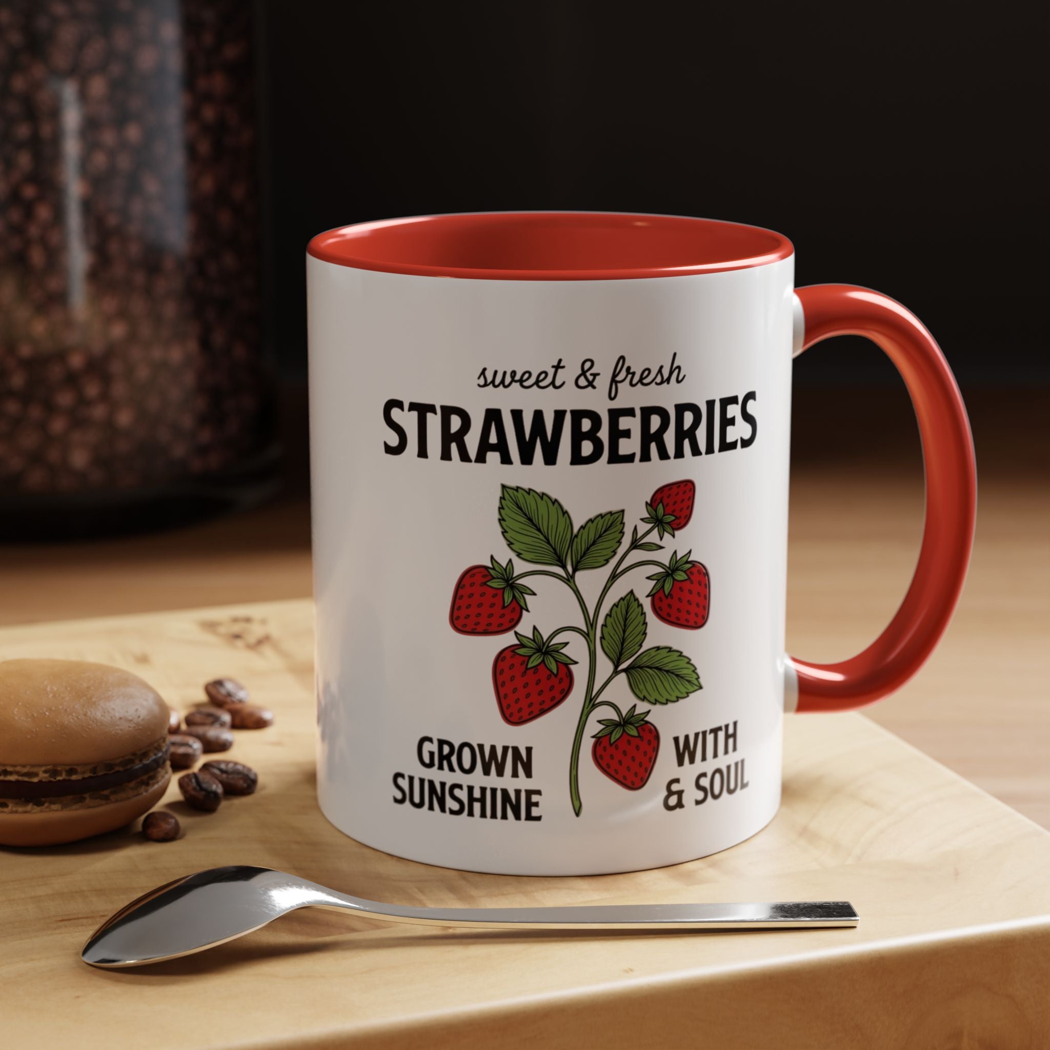 Strawberries Coffee Mug - "Sweet & Fresh" Accent Ceramic Mug