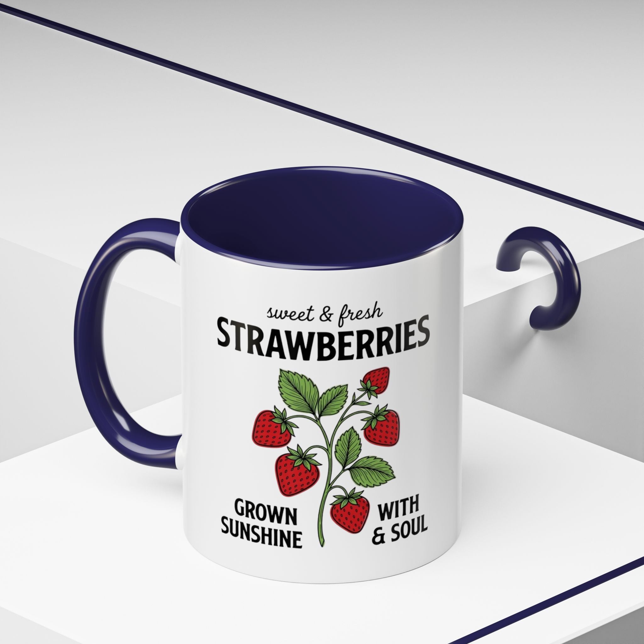 Strawberries Coffee Mug - "Sweet & Fresh" Accent Ceramic Mug