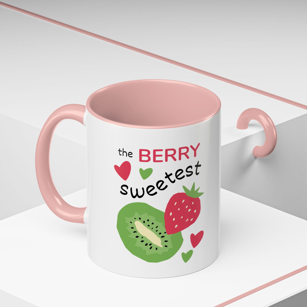 Coffee Mug — "The Berry Sweetest" Strawberry & Kiwi Accent Mug