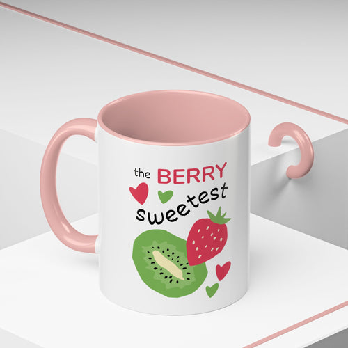 Coffee Mug — "The Berry Sweetest" Strawberry & Kiwi Accent Mug