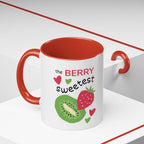 Coffee Mug — "The Berry Sweetest" Strawberry & Kiwi Accent Mug