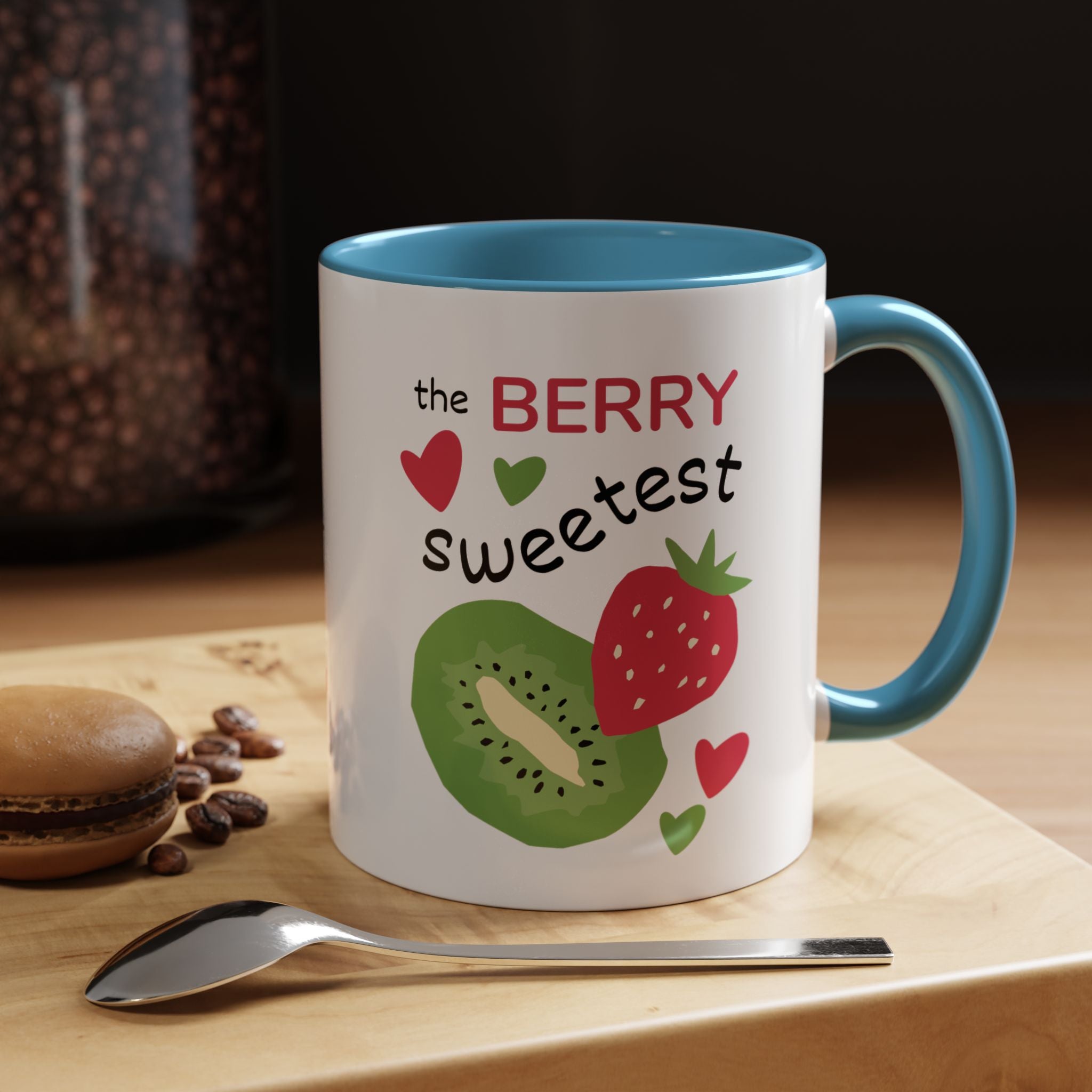 Coffee Mug — "The Berry Sweetest" Strawberry & Kiwi Accent Mug