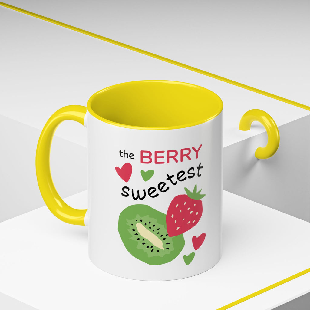 Coffee Mug — "The Berry Sweetest" Strawberry & Kiwi Accent Mug