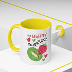 Coffee Mug — "The Berry Sweetest" Strawberry & Kiwi Accent Mug
