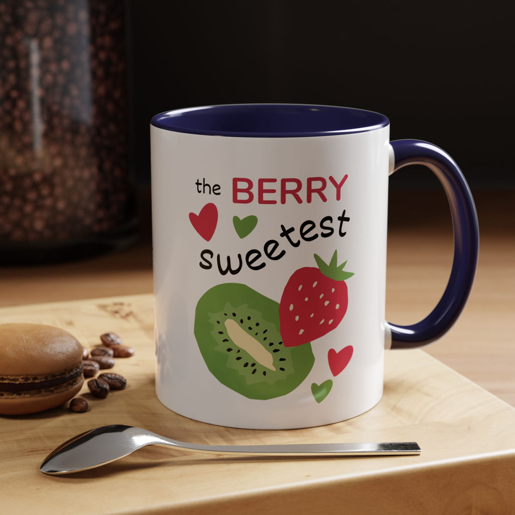Coffee Mug — "The Berry Sweetest" Strawberry & Kiwi Accent Mug