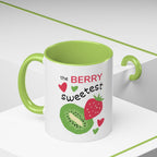 Coffee Mug — "The Berry Sweetest" Strawberry & Kiwi Accent Mug