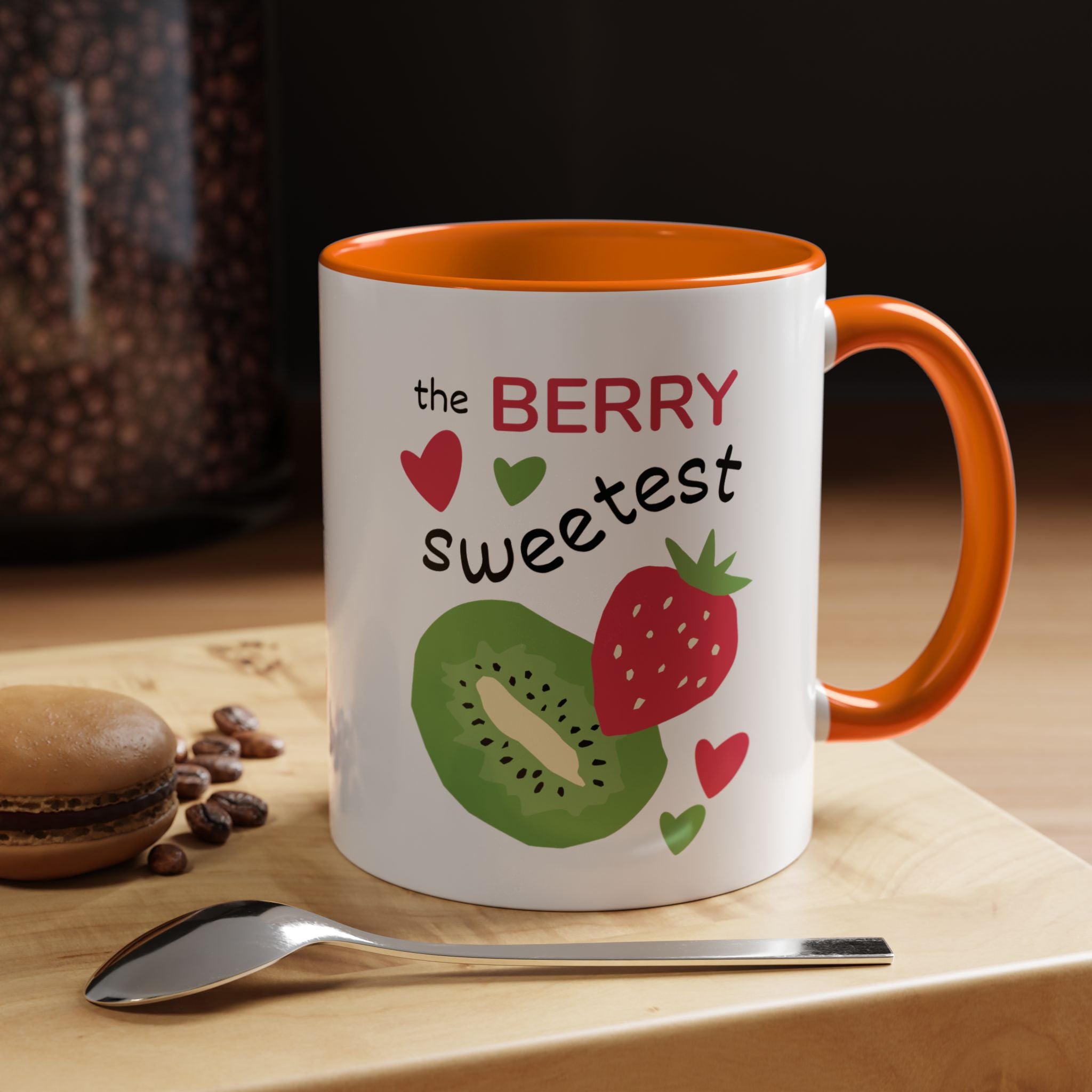 Coffee Mug — "The Berry Sweetest" Strawberry & Kiwi Accent Mug