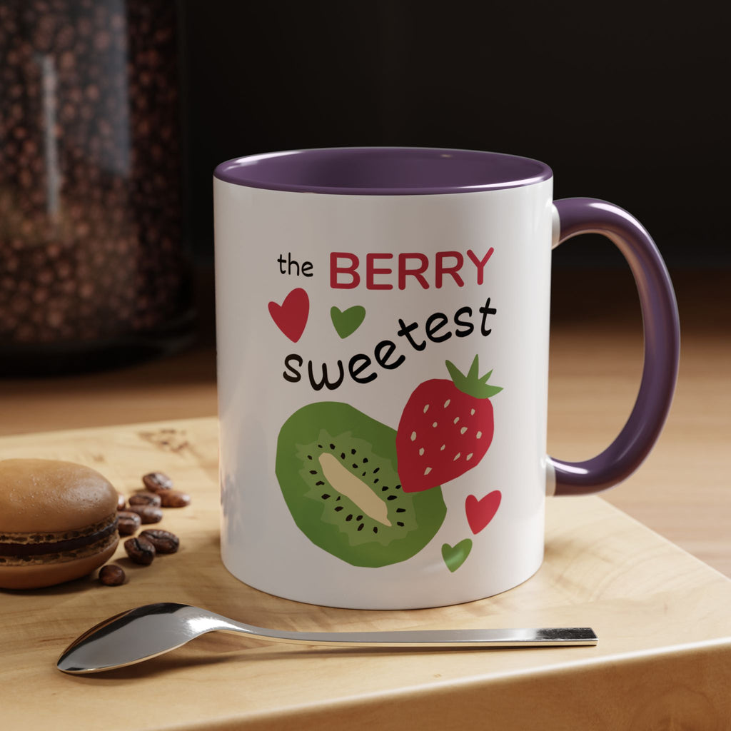 Coffee Mug — "The Berry Sweetest" Strawberry & Kiwi Accent Mug