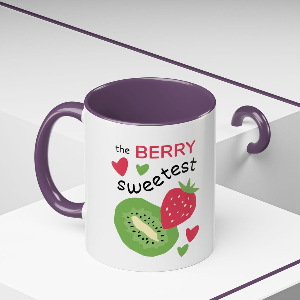 Coffee Mug — "The Berry Sweetest" Strawberry & Kiwi Accent Mug