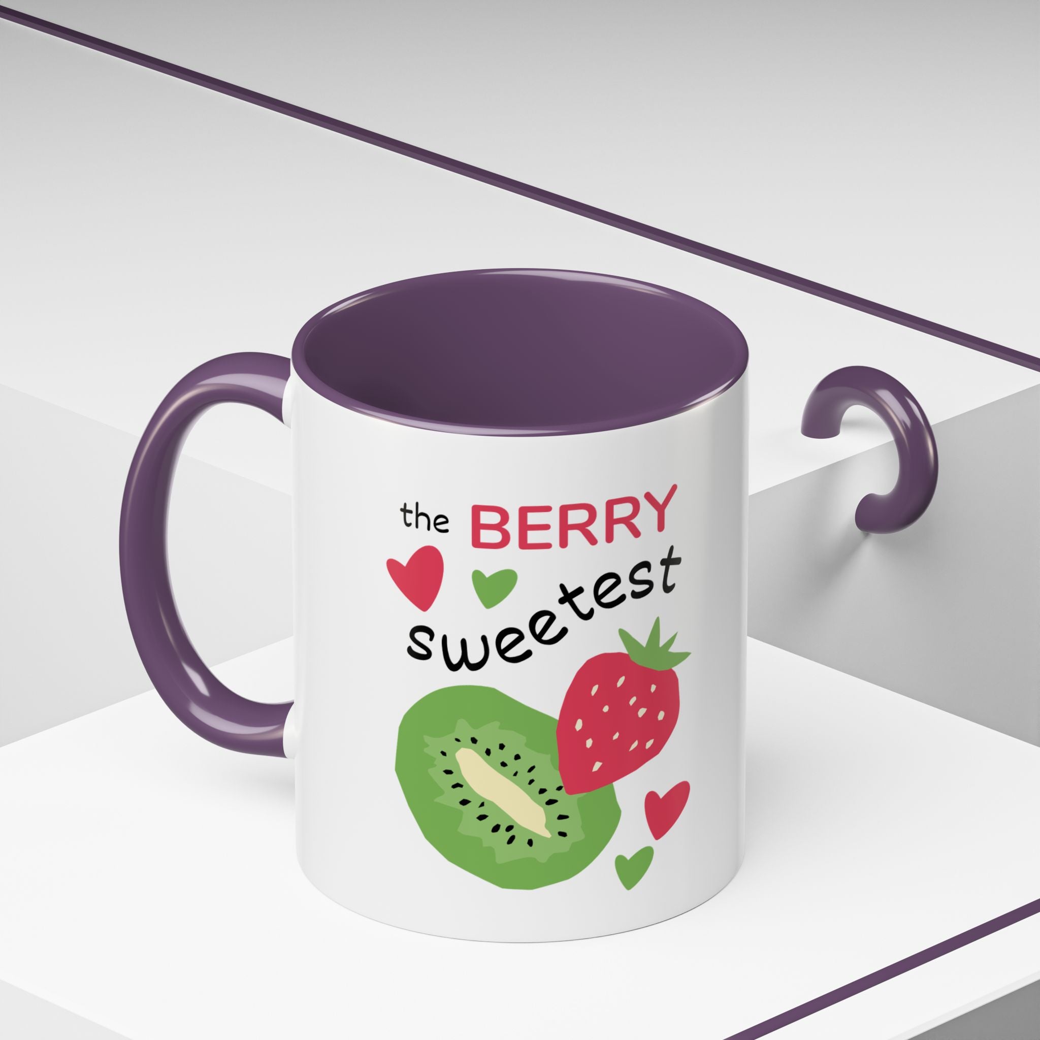 Coffee Mug — "The Berry Sweetest" Strawberry & Kiwi Accent Mug