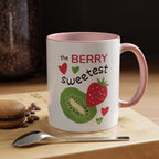 Coffee Mug — "The Berry Sweetest" Strawberry & Kiwi Accent Mug