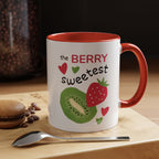 Coffee Mug — "The Berry Sweetest" Strawberry & Kiwi Accent Mug