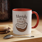 Mentally on a Beach Coffee Mug — Coconut Graphic Accent Mug