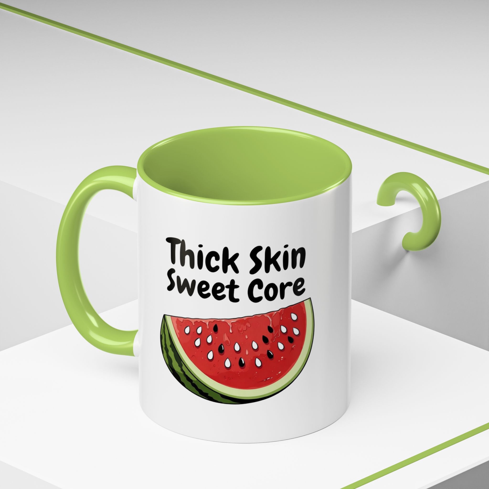 Thick Skin Sweet Core Watermelon Accent Mug
