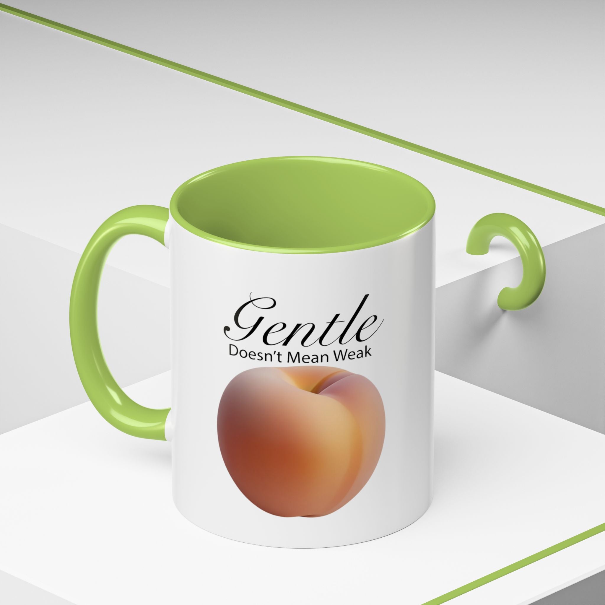 Gentle Doesn't Mean Weak Peach Accent Coffee Mug