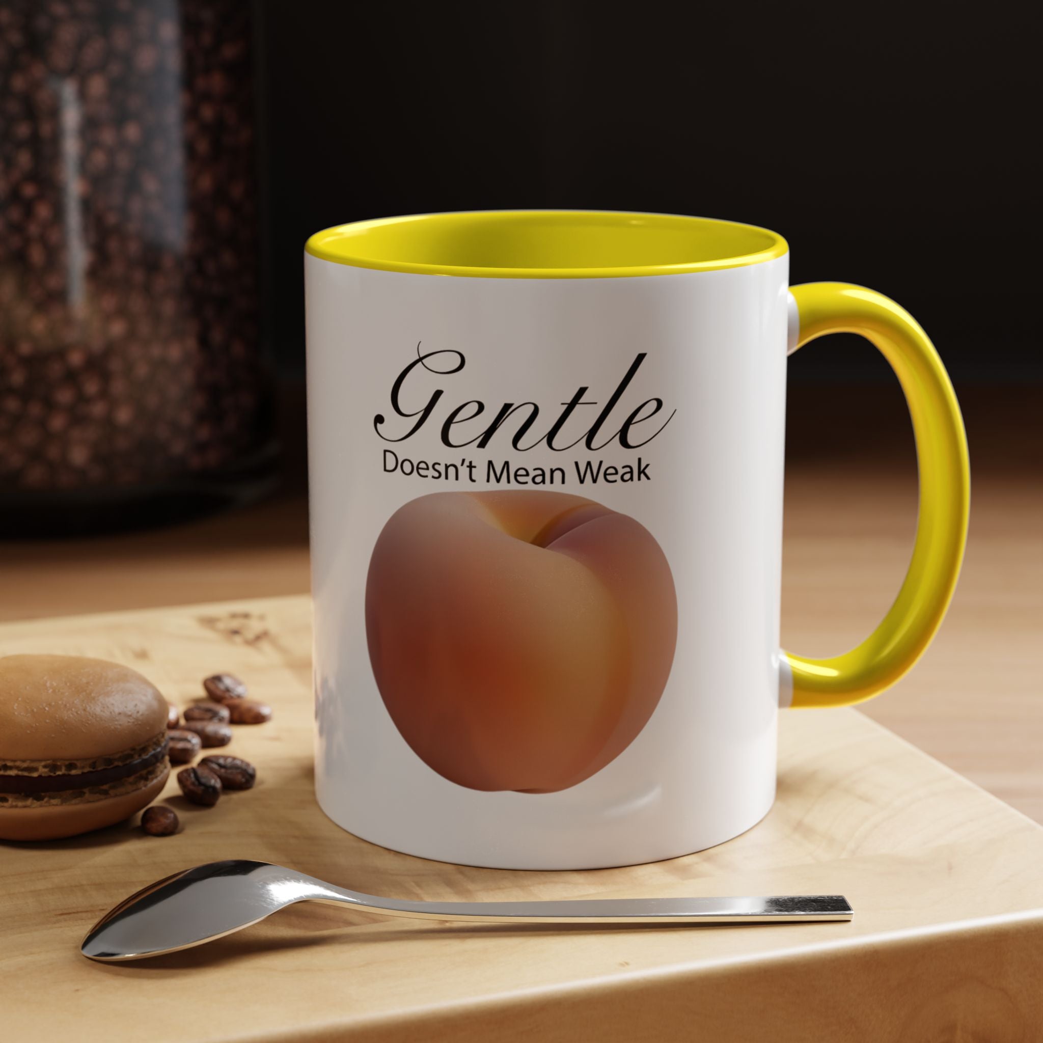 Gentle Doesn't Mean Weak Peach Accent Coffee Mug