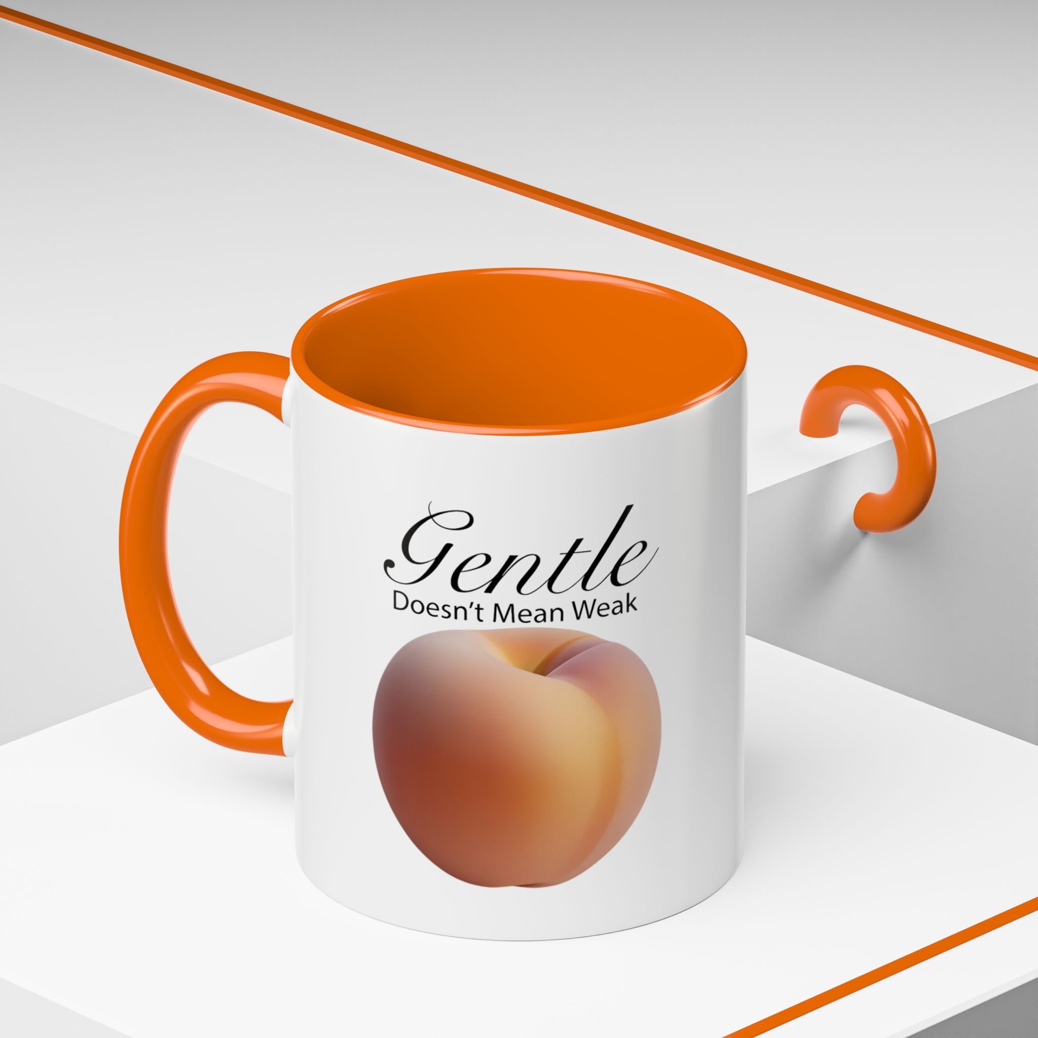 Gentle Doesn't Mean Weak Peach Accent Coffee Mug