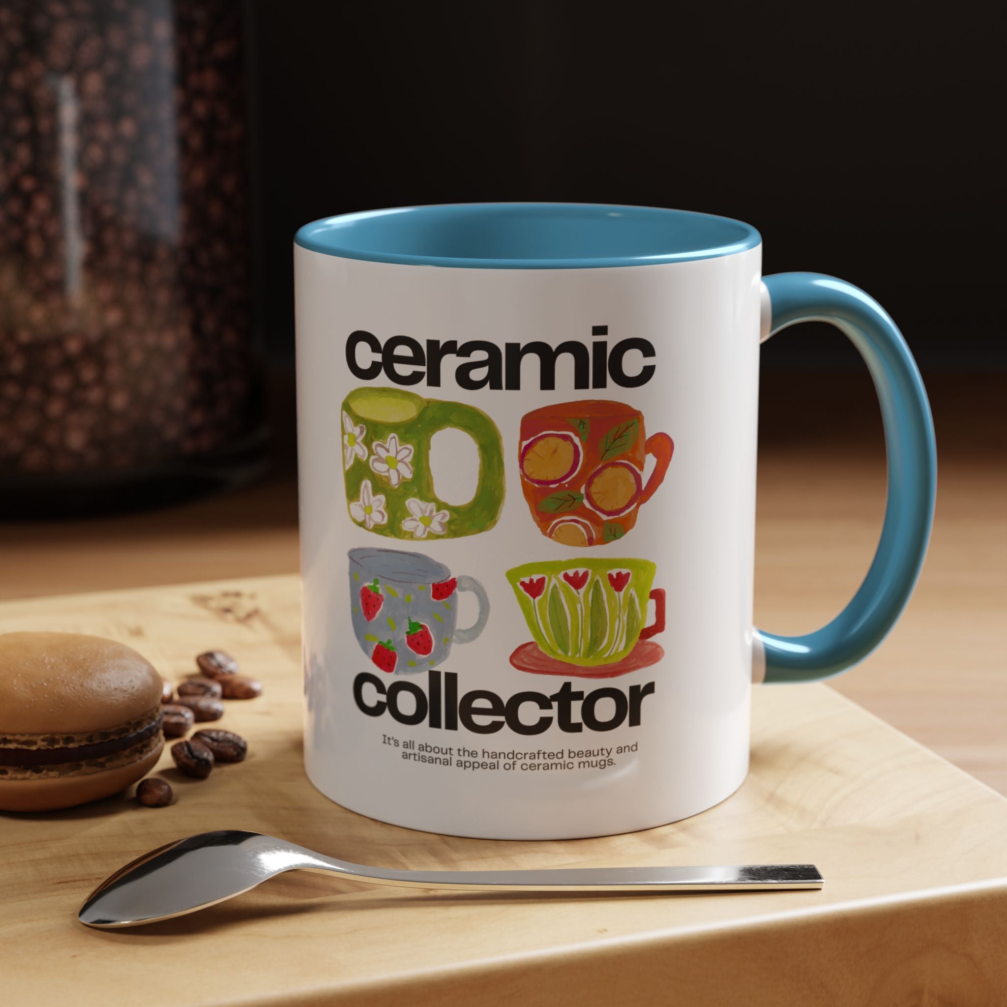 Retro Teacup Illustration  Accent Coffee Mug