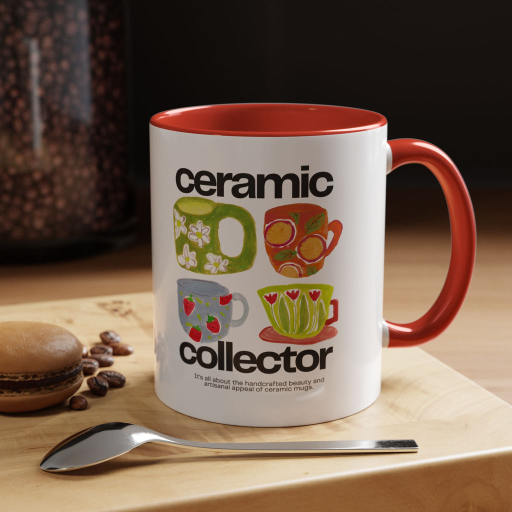 Retro Teacup Illustration  Accent Coffee Mug