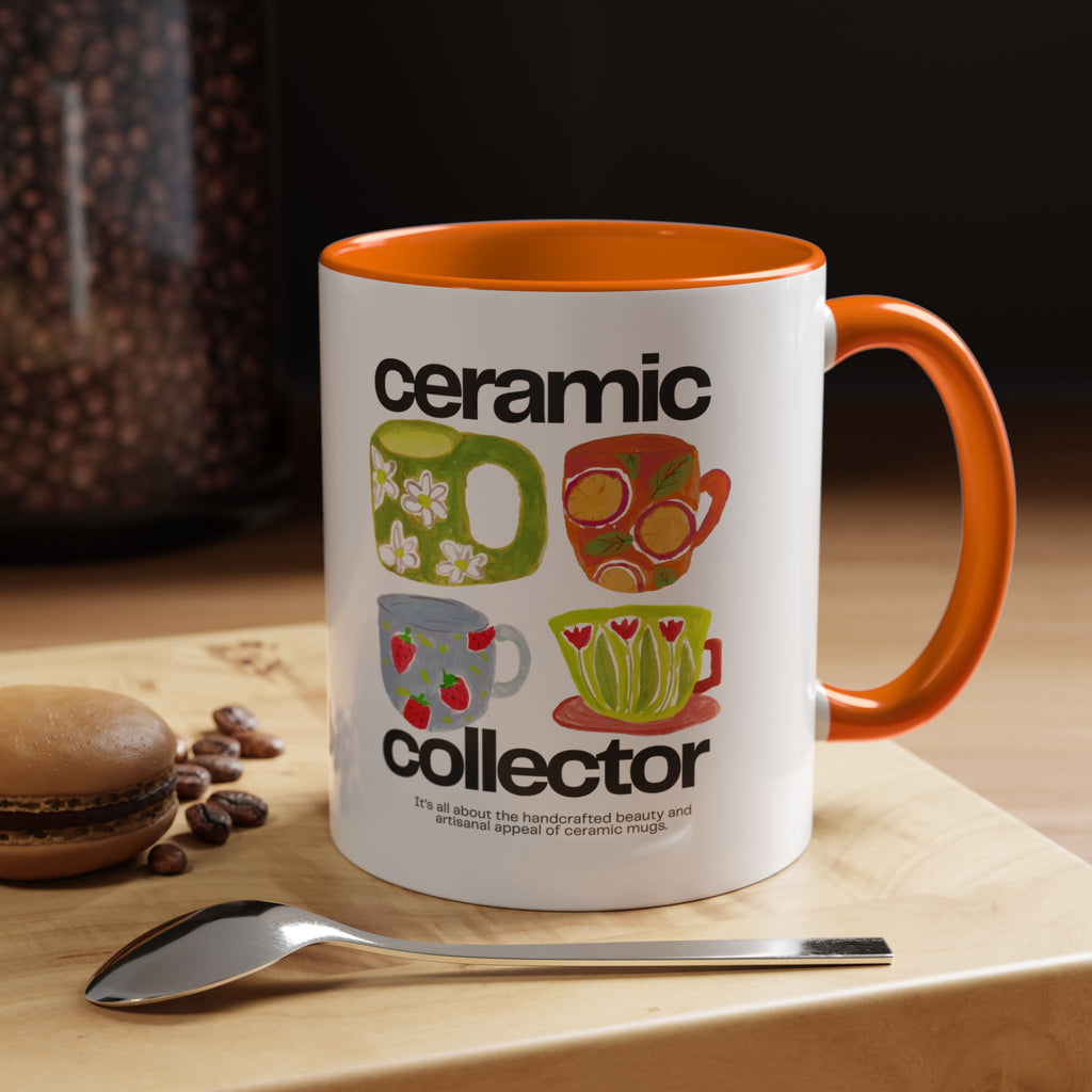 Retro Teacup Illustration  Accent Coffee Mug