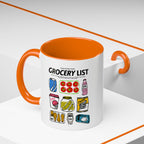 Grocery List Accent Coffee Mug – Funny Illustrated Pantry Icons