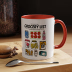Grocery List Accent Coffee Mug – Funny Illustrated Pantry Icons