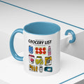 Grocery List Accent Coffee Mug – Funny Illustrated Pantry Icons