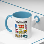 Grocery List Accent Coffee Mug – Funny Illustrated Pantry Icons
