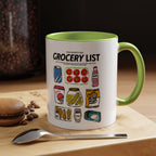 Grocery List Accent Coffee Mug – Funny Illustrated Pantry Icons