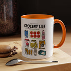 Grocery List Accent Coffee Mug – Funny Illustrated Pantry Icons