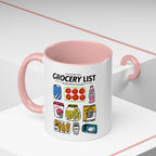 Grocery List Accent Coffee Mug – Funny Illustrated Pantry Icons