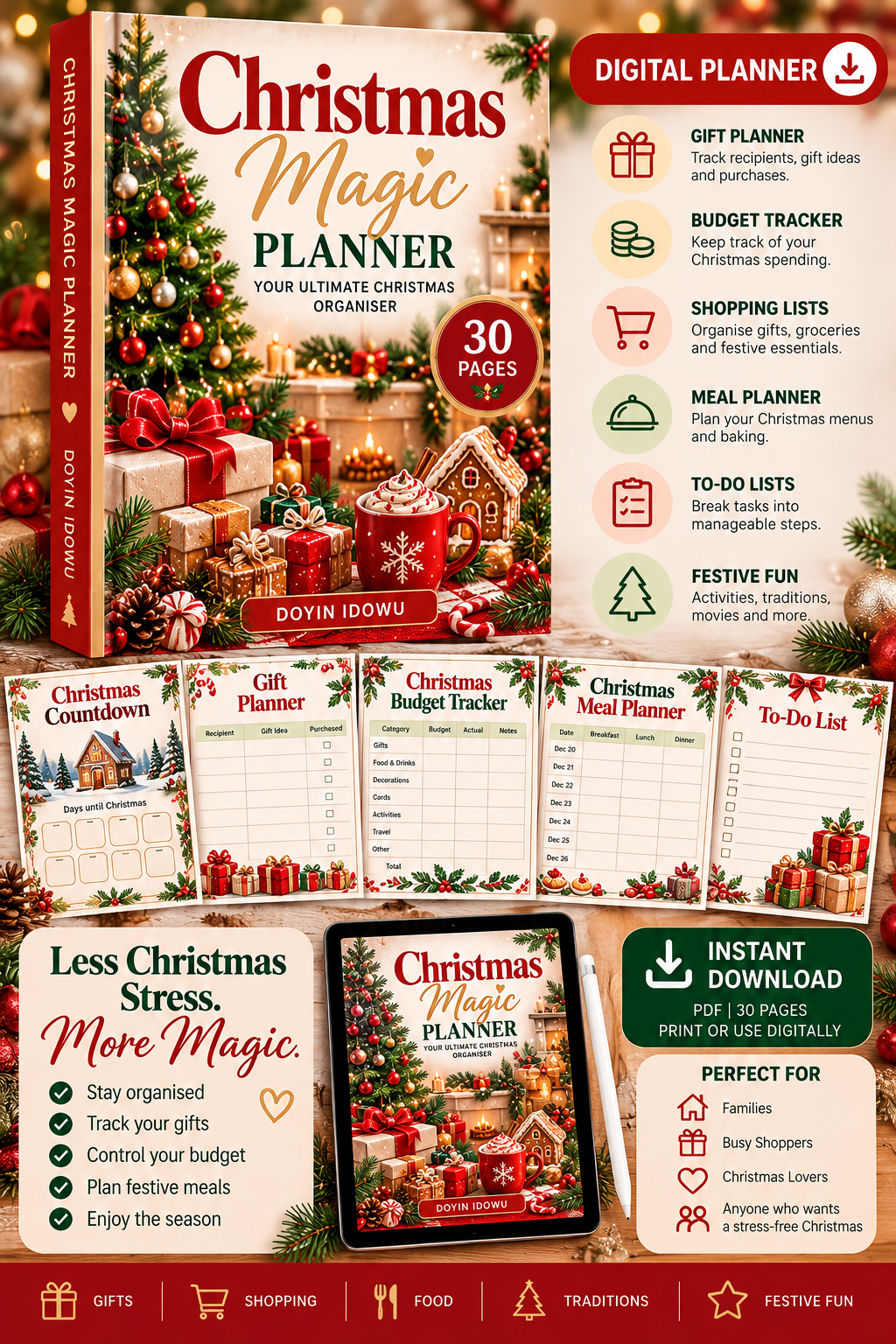 Christmas Magic Planner | Christmas Organiser & Holiday Planner