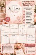 Self Love Planner | Self Care, Gratitude & Affirmations Journal