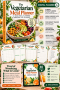 The Vegetarian Meal Planner | 12-Week Meal Planning & Grocery List Planner