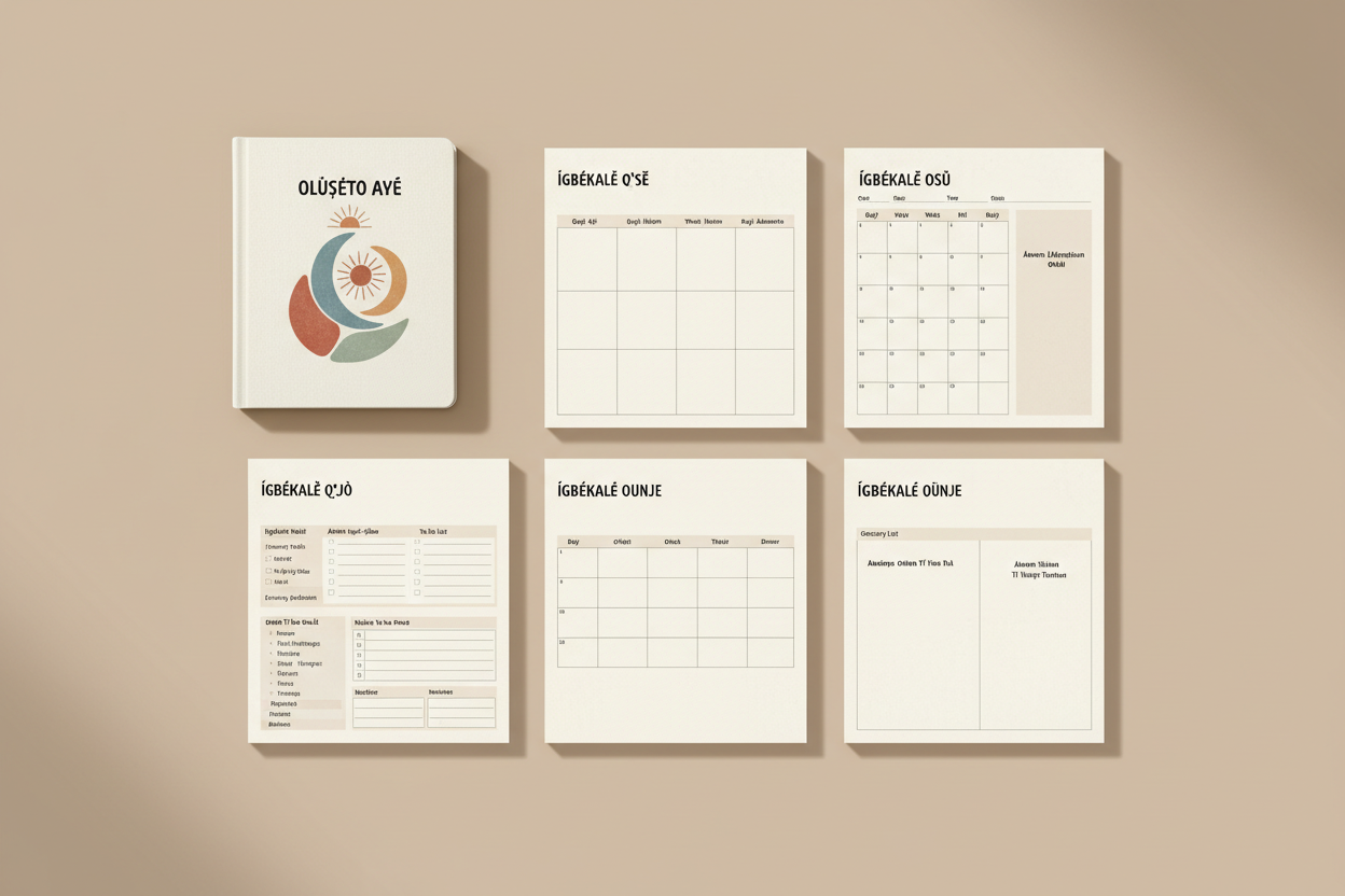 Yoruba Life Planner Printable | Daily Weekly Monthly Planner, Budget Tracker, Meal Planner, Goal Planner, Bilingual Yoruba and English Digital Download