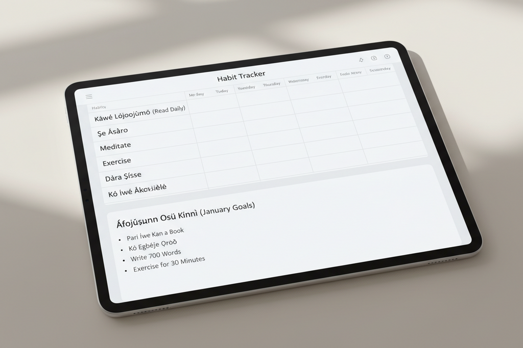 Yoruba Life Planner Printable | Daily Weekly Monthly Planner, Budget Tracker, Meal Planner, Goal Planner, Bilingual Yoruba and English Digital Download