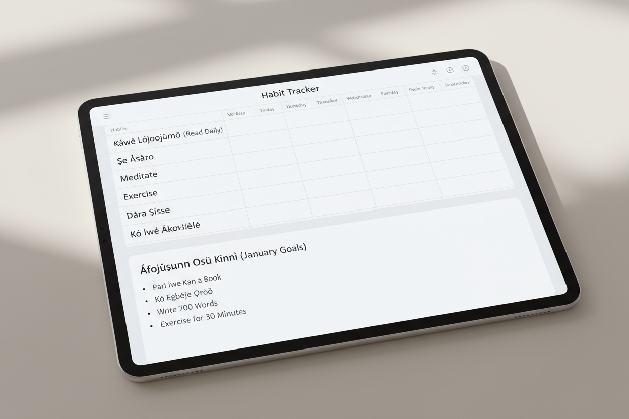 Yoruba Life Planner Printable | Daily Weekly Monthly Planner, Budget Tracker, Meal Planner, Goal Planner, Bilingual Yoruba and English Digital Download