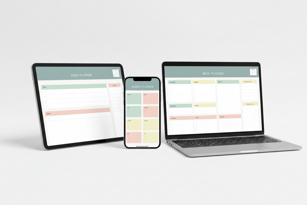 Busy Mum Life Planner Printable | Ultimate Daily Weekly Monthly Planner, Meal Planner, Budget Tracker, Habit Tracker, Kids Routine, Digital Download