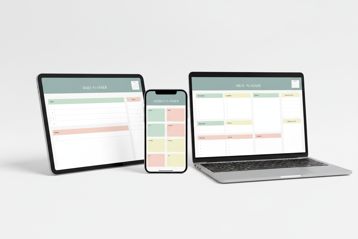 Busy Mum Life Planner Printable | Ultimate Daily Weekly Monthly Planner, Meal Planner, Budget Tracker, Habit Tracker, Kids Routine, Digital Download