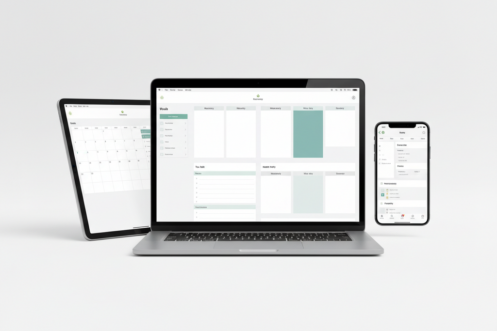 Productivity Planner Printable | Weekly Monthly Yearly Planner, Daily Routine Planner, Goal Setting, Minimalist Digital Planner, Instant Download