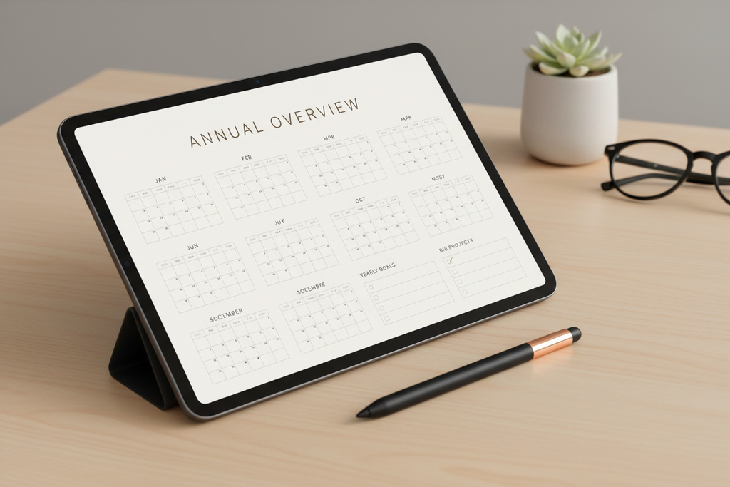 Productivity Planner Printable | Weekly Monthly Yearly Planner, Daily Routine Planner, Goal Setting, Minimalist Digital Planner, Instant Download