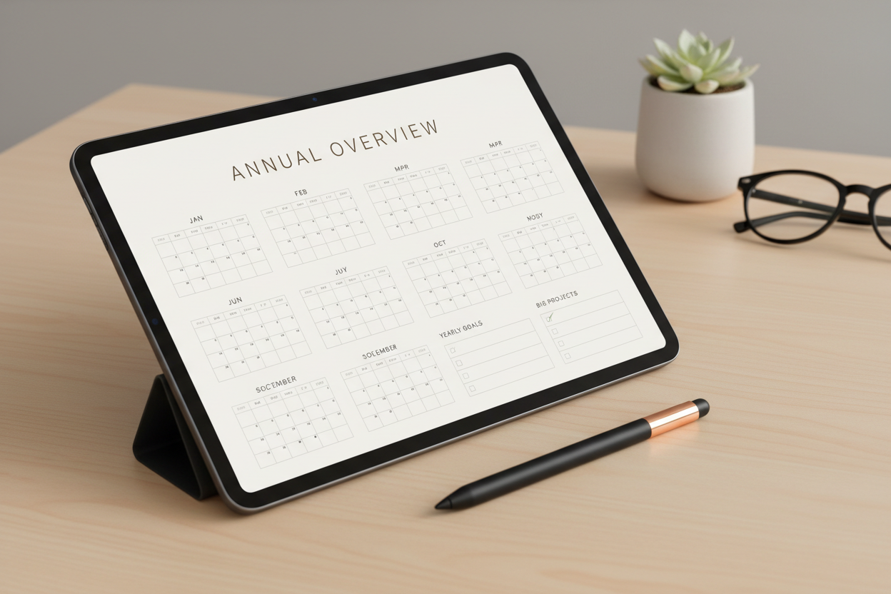 Productivity Planner Printable | Weekly Monthly Yearly Planner, Daily Routine Planner, Goal Setting, Minimalist Digital Planner, Instant Download